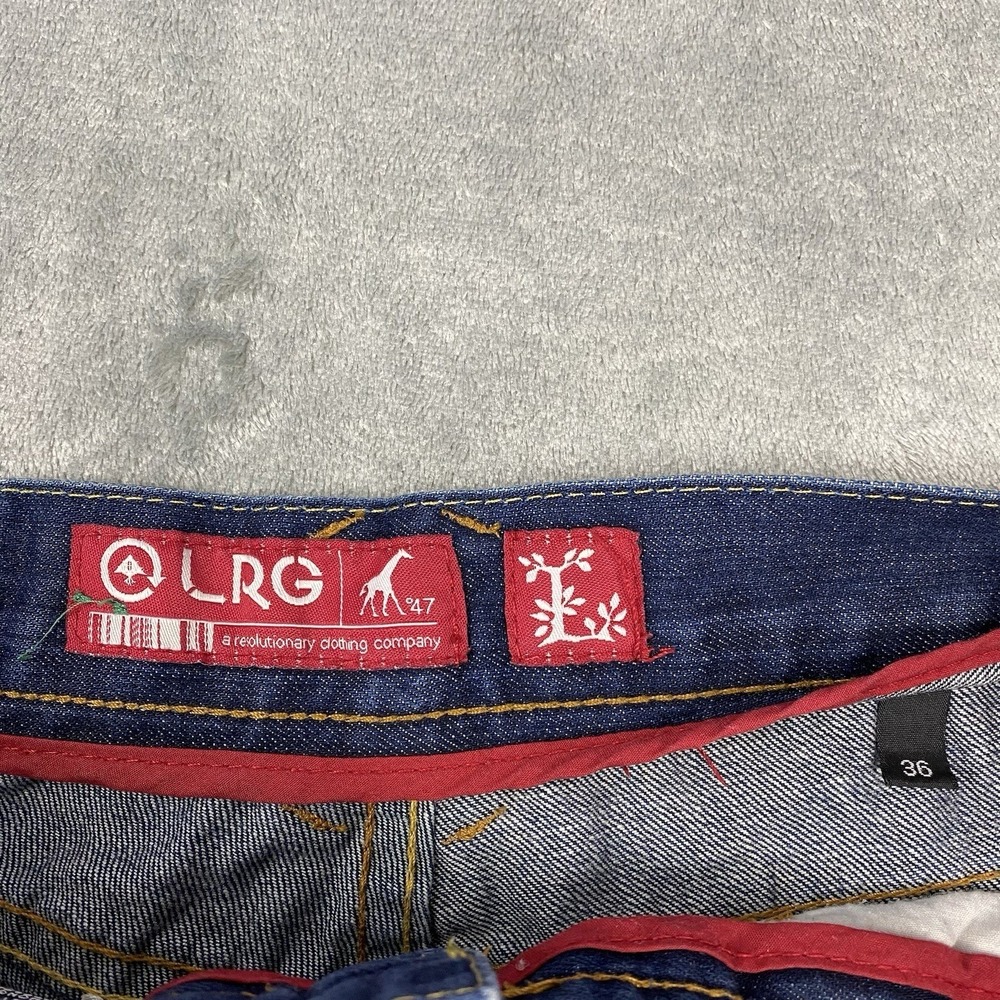 Vtg Lifted Research Group Jeans Mens 36x30.5 Blue Wolf Embroidered Y2K Baggy LRG - Picture 9 of 16